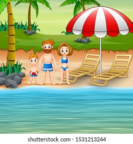 The family having fun in summer holiday