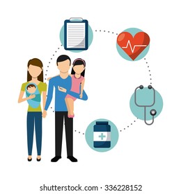 Family Health Care Design, Vector Illustration Eps10 Graphic 