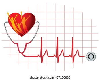 Family health care icon vector