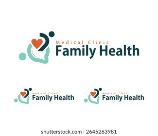 family health care logo creative design concept chat consulting