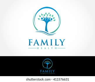 Family, Health Care Tree Icon Logo