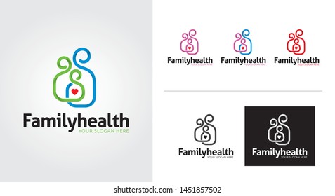 Family health creative and minimal logo template