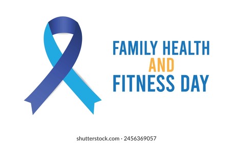 Family health and fitness day observed every year in June. Template for background, banner, card, poster with text inscription.