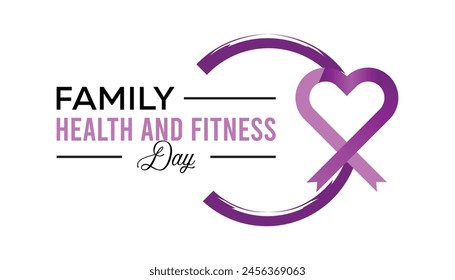 Family health and fitness day observed every year in June. Template for background, banner, card, poster with text inscription.