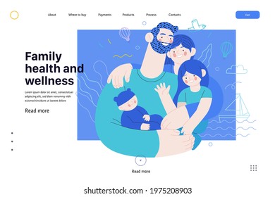 Family health and wellness - medical insurance web template