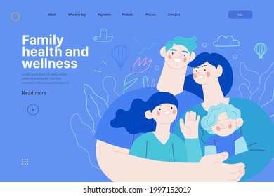 Family health and wellness - medical insurance web template