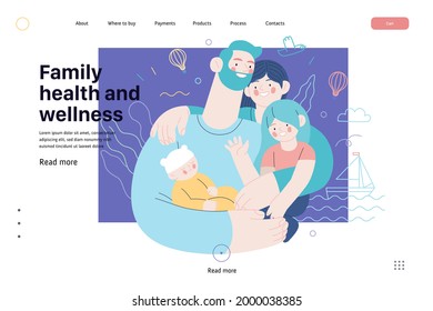 Family health and wellness - medical insurance web template