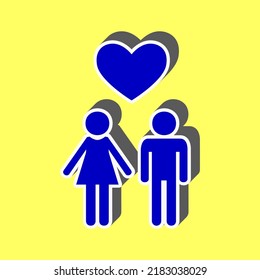 Family Heart Husband Wife Blue Icon Stock Vector (Royalty Free ...