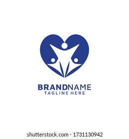 family and heart vector design logo. Children's love logos
