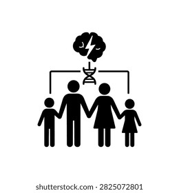 Family hereditary stroke risk factor icon