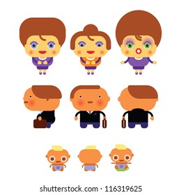 family heroes characters vector illustration