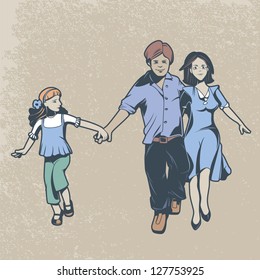 family heroes characters vector illustration