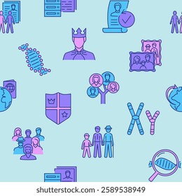 Family history and genealogy seamless pattern. Vector illustration.