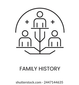 Family history, family tree line icon in vector with editable stroke