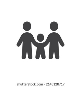 Family holding hands vector icon. filled flat sign for mobile concept and web design. Parents and child glyph icon. Symbol, logo illustration. Vector graphics