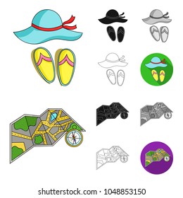 Family holiday cartoon,black,flat,monochrome,outline icons in set collection for design. Recreation and equipment. vector symbol stock web illustration.
