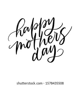 FAMILY HOLIDAY HAND LETTERING. HAPPY MOTHER'S DAY. VECTOR HAND LETTERING GREETING TYPOGRAPHY