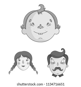 Family holiday monochrome icons in set collection for design. Recreation and equipment. vector symbol stock web illustration.