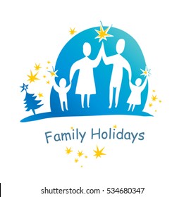 Family holidays concept vector image. Family values.