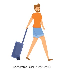Family holidays in shorts icon. Cartoon of family holidays in shorts vector icon for web design isolated on white background
