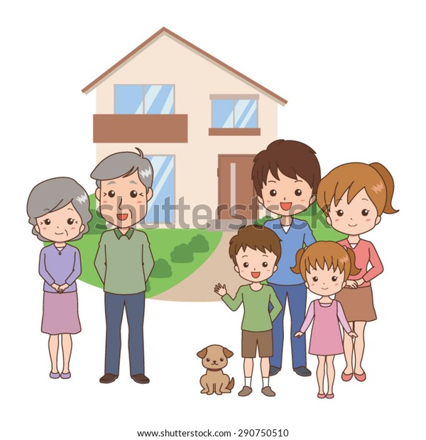 Family Home Stock Vector (Royalty Free) 290750510