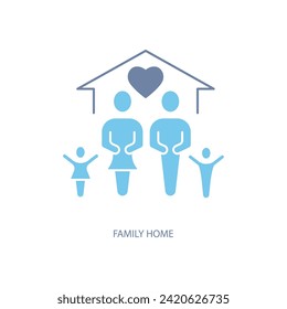 family home concept line icon. Simple element illustration.family home concept outline symbol design.