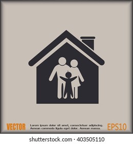 family in home icon