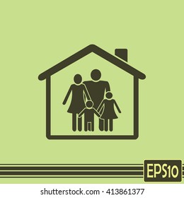 family in home icon