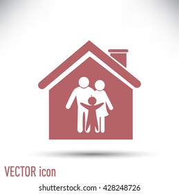 family in home icon
