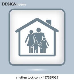 family in home icon