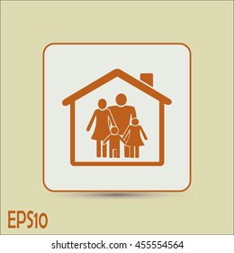 family in home icon