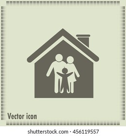 family in home icon