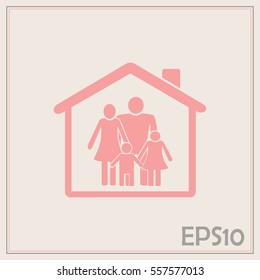 family in home icon
