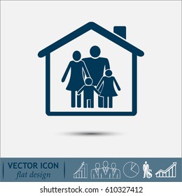 family in home icon