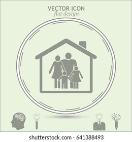 family in home icon