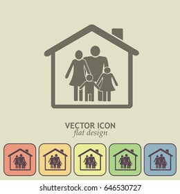 family in home icon