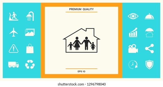 Family home icon. Graphic elements for your design