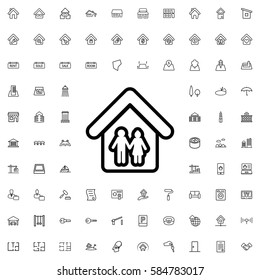 family home icon illustration isolated vector sign symbol. Real Estate icons set.