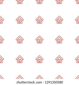 family home icon pattern seamless white background. Editable outline family home icon. family home icon pattern for web and mobile.