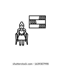 family home library line icon on white background