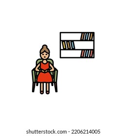 family home library line icon on white background. Signs and symbols can be used for web, logo, mobile app, UI, UX