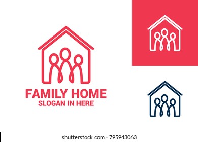 Family Home Logo Template Design Vector, Emblem, Design Concept, Creative Symbol, Icon