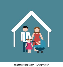 family home relationship icon vector illustration graphic design