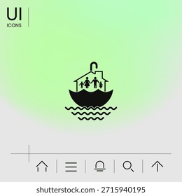 Icono de seguridad familiar para el hogar. Elementos para su diseño