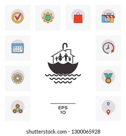 Family home security icon. Graphic elements for your design