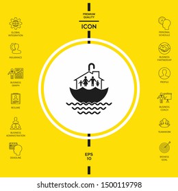 Family home security icon. Graphic elements for your design