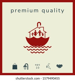 Family home security icon. Graphic elements for your design