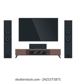 Family home theater icon cartoon vector. Audio cd center. Digital system