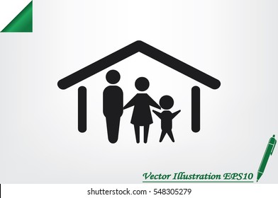 family and home vector icon.