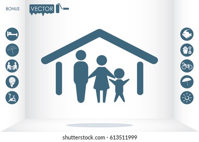 family and home vector icon